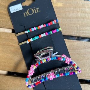 Noir Hair Claw Clips Beaded Womens Hair Accessories New Pink Blue